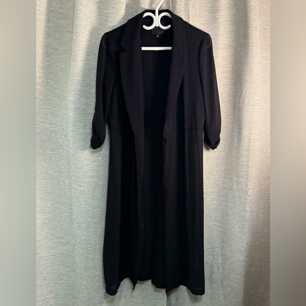 Dynamite Black Long Half Sheer Jacket